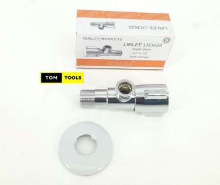 Lirlee 1/2 Inch Angle Valve, Chrome Plated Brass, Quarter Turn