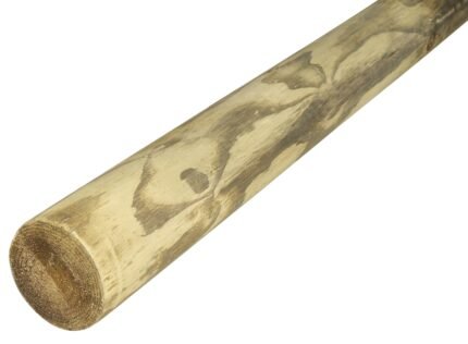 Treated Timber 8ft Fencing Pole, 3-4 inch Top Diameter, Pressure Treated