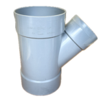 Standard 4 Inch PVC Waste Tee, 110mm, Solvent Weld, Grey