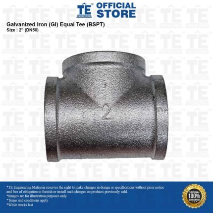 GI 1-Inch Galvanized Iron Tee, BSP Threaded Equal Fitting