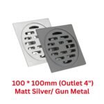 Standard 100mm Metallic Floor Trap, Stainless Steel, Anti-Odor