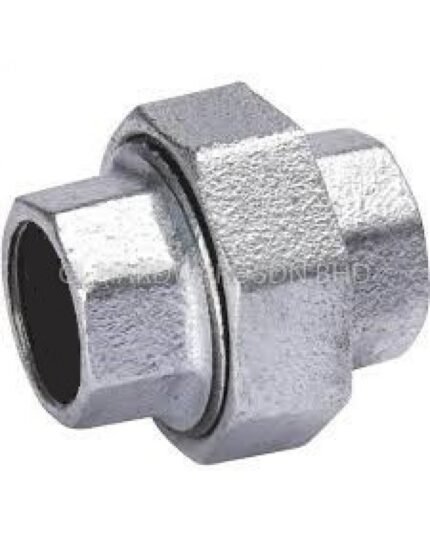 Trade Grade 1/2 Inch GI Union, Female BSP Threaded, Galvanized Iron