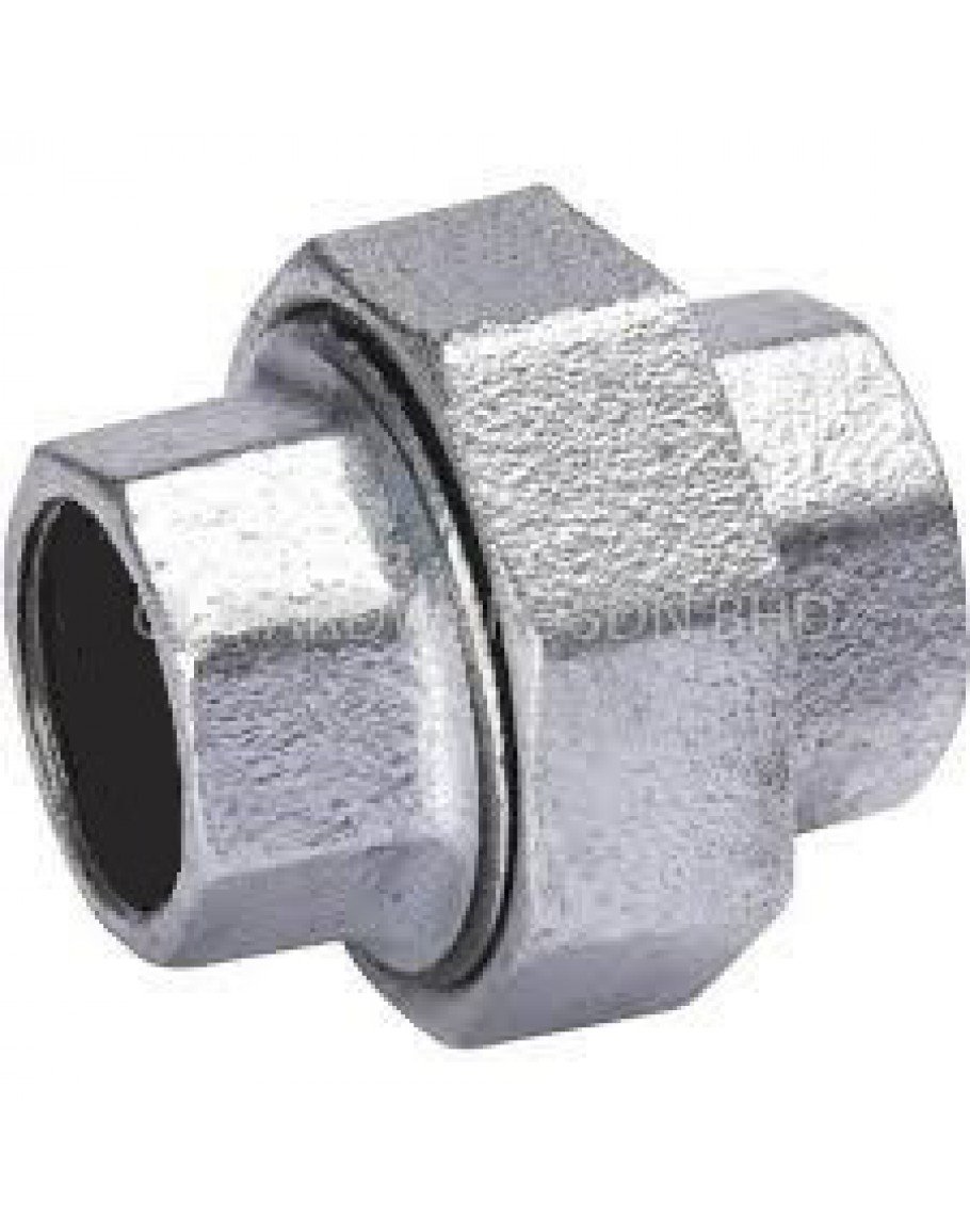 Trade Grade 1/2 Inch GI Union, Female BSP Threaded, Galvanized Iron Trade Grade 1/2 Inch GI Union, Female BSP Threaded, Galvanized Iron