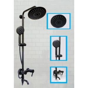 3 Way Black Shower Set