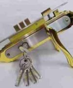 301 NBGP Cylinder Door Lock, Silver & Gold Dual-Tone Finish, Rim Type - Image 4