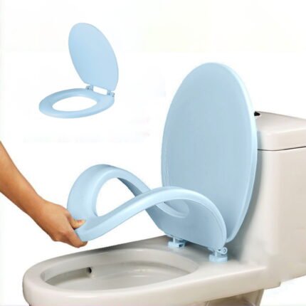 Standard PVC Toilet Seat, Heavy Duty, Blue/White