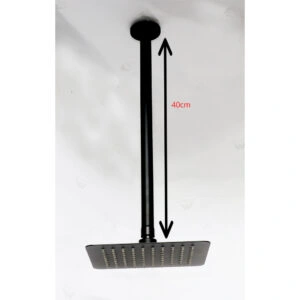 40CM Ceiling Shower Arm 8 Inch Square Shower Head Black
