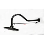 40CM Curved Arm + 8″ Shower Head – Black