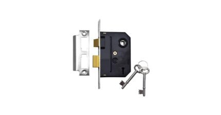 Union 2295 2-Lever Mortice Bathroom Lock, 64mm Case, Satin Chrome