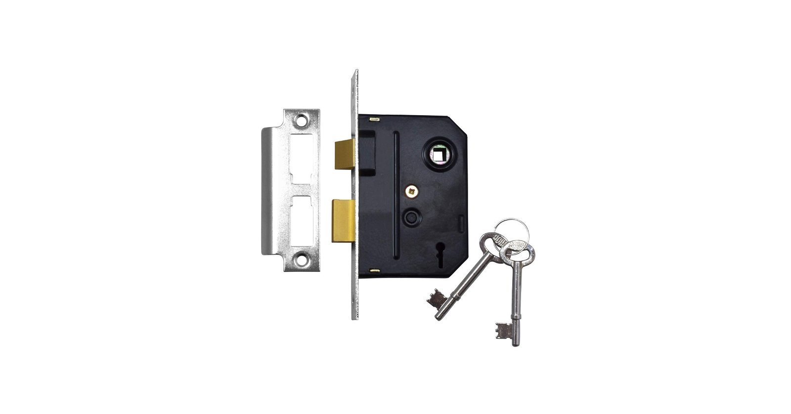 Union 2295 2-Lever Mortice Bathroom Lock, 64mm Case, Satin Chrome Union 2295 2-Lever Mortice Bathroom Lock, 64mm Case, Satin Chrome