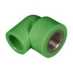 PPR Female Adapter Elbow 20mm x 3/4" Brass Thread, PN25 Rated