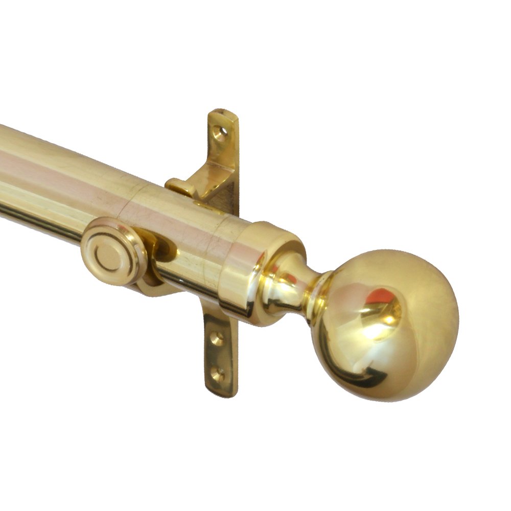 573pb.jpg World Choice 25mm Brass Curtain Rod, 2.0m Length, Polished Finish - Image 1