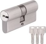 NBNP 62mm Double Cylinder Door Lock, Silver Finish, 3 Keys