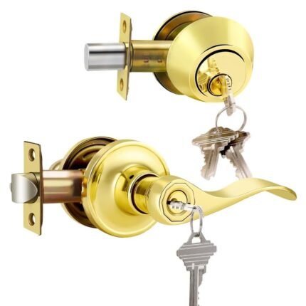 51 NBGP Cylinder Door Lock, Dual Tone Silver & Gold, Mortice Set