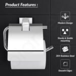 304 Stainless Steel Tissue Holder with Flap, Chrome Finish