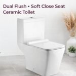 Premium Ceramic Close-Coupled Toilet with Dual Flush Cistern, White