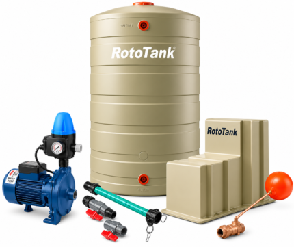 RotoTank 3200 Litre Cylindrical Water Tank, UV-Stabilized Polyethylene