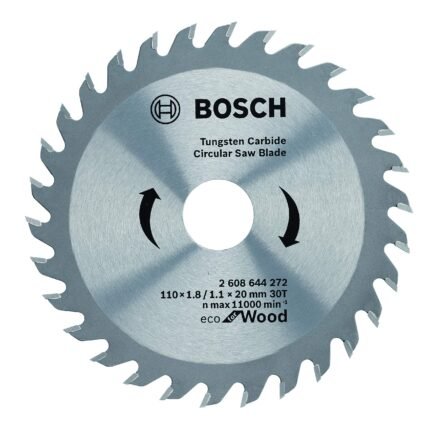 Bosch Eco for Wood Circular Saw Blade, 184mm x 25.4/20mm, 40T