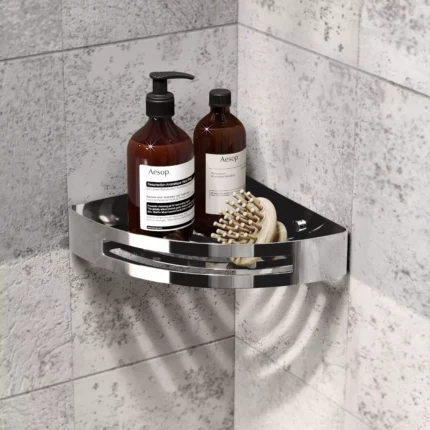 Generic Double Corner Chrome Plated Soap Basket, Stainless Steel