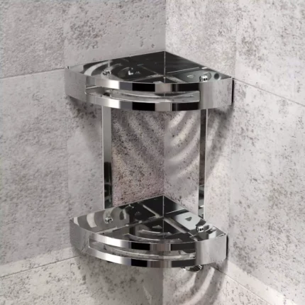 Generic Double Corner Chrome Plated Soap Basket, Stainless Steel