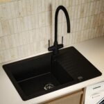 Granite Composite Single Bowl Sink, 600 x 500mm, Black Matte