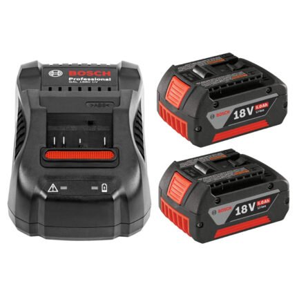 Bosch 18V Starter Kit, 2x 5.0Ah Li-Ion Batteries & Charger