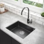Granite Composite Single Bowl Sink, 600 x 500mm, Black Matte