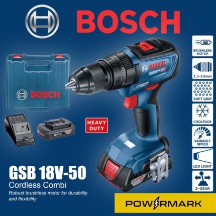 Bosch GSB 18V-50 18V Brushless Combi Drill, 50Nm