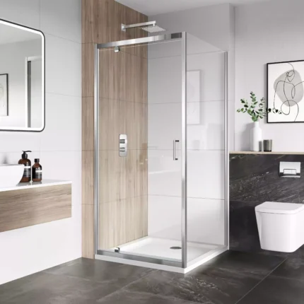 Standard 900x900mm Square Shower Enclosure, 6mm Tempered Glass, Chrome Frame