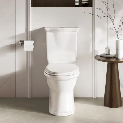 Premium Ceramic Close-Coupled Toilet with Dual Flush Cistern, White