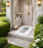 Standard Asian Step Ceramic Toilet, White Vitreous China, Floor-Mount