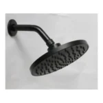 Curved Shower Arm 19cm 8 Inch Shower Head Black