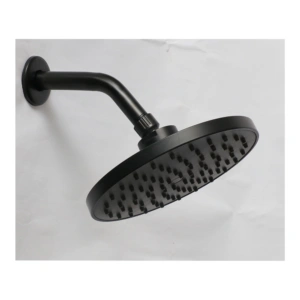 Curved Shower Arm 19cm 8 Inch Shower Head Black