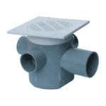 Standard 110mm 4-Way Floor Trap with Tile-In Grill and Waste Filter