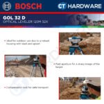 Bosch GOL 32D 32x Optical Level, 120m Range, IP54