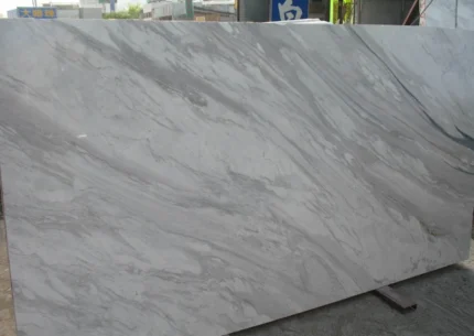 Volakas 60x60cm Polished Marble Tile, 20mm Thick, White/Grey Vein