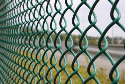 Heavy Gauge 14G PVC Coated Chain Link Fence, 7ft x 18m, Galvanized Core