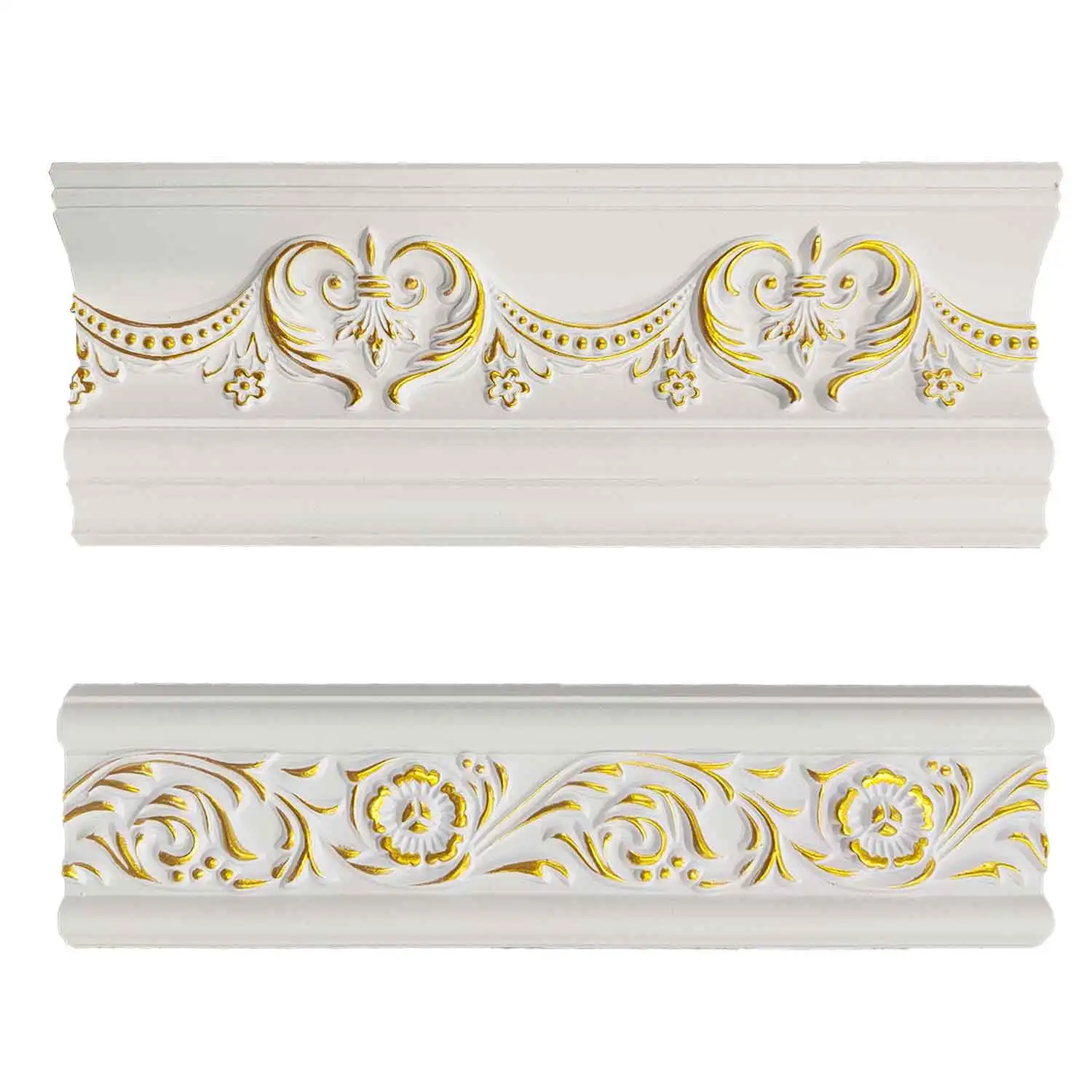 Standard Gypsum Flowered Cornice #02, 100mm x 2.4m (4" x 8') Standard Gypsum Flowered Cornice #02, 100mm x 2.4m (4" x 8')
