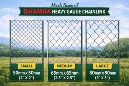 Shamba 12.5G Galvanized Chain Link, 6ft Height, 80x80 Mesh