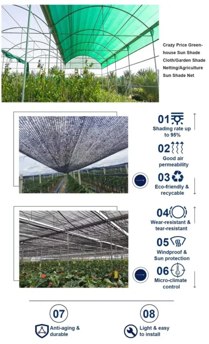 HDPE 70% Light Green Shade Net 50m x 4m