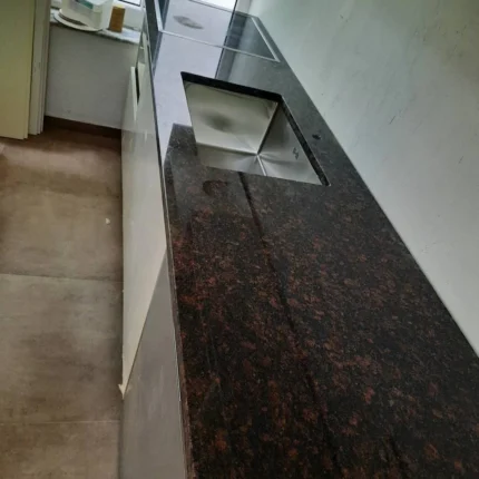 Natural Stone Granite Worktop, Dark Brown, 240 x 63 x 2cm