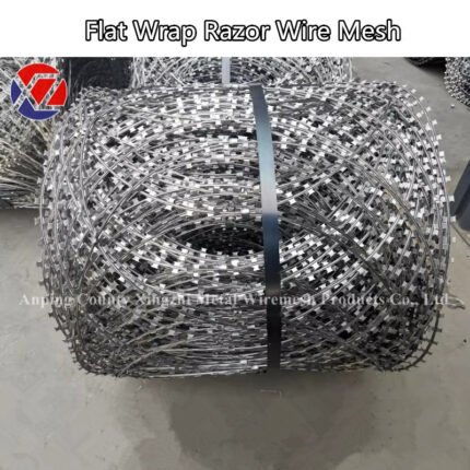 Galvanized Flat Wrap Razor Wire, 450mm x 8m