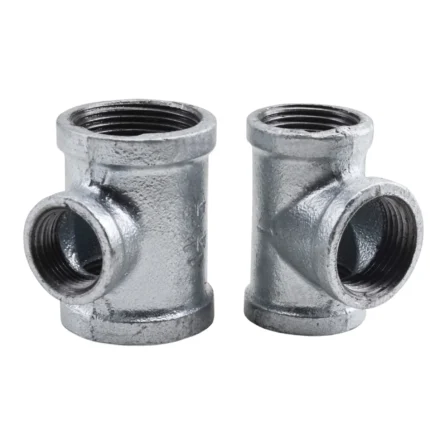 GI 1-Inch Galvanized Iron Tee, BSP Threaded Equal Fitting