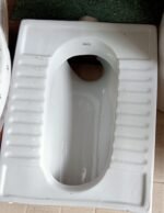 Standard Asian Step Ceramic Toilet, White Vitreous China, Floor-Mount