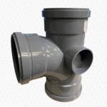 Standard 4 Inch PVC Waste Tee, 110mm, Solvent Weld, Grey