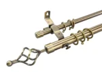 TradeSpec 28mm Brass Curtain Rod, 3 Meters, Heavy-Duty Steel