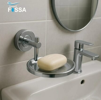 Standard Round Stainless Steel Soap Dish, 304 Grade, Wall-Mounted