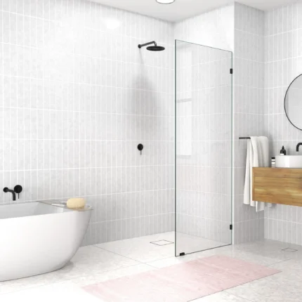Trade Grade 10mm Tempered Walk-in Shower Glass Partition, 900mm x 2000mm