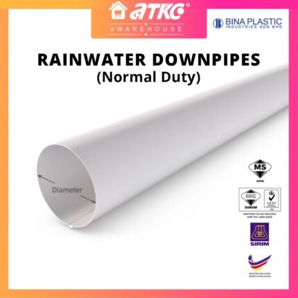 Yasian Gutter Down Pipe 82mm x 4m uPVC Rainwater Pipe