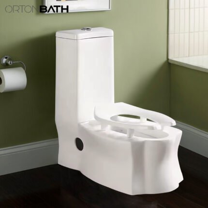 Asian Ceramic Squatting Pan Toilet, Vitreous China, Floor Mount, White